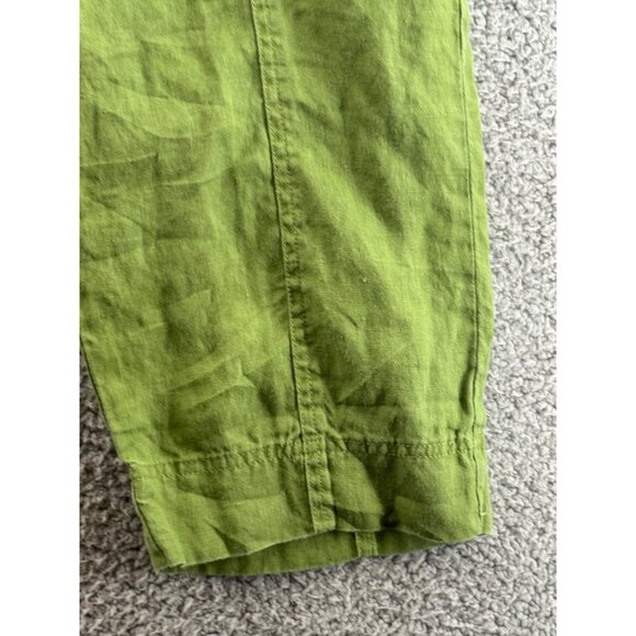 Ellen Tracy Cropped Linen Pants Green Size Large - Picture 3 of 7